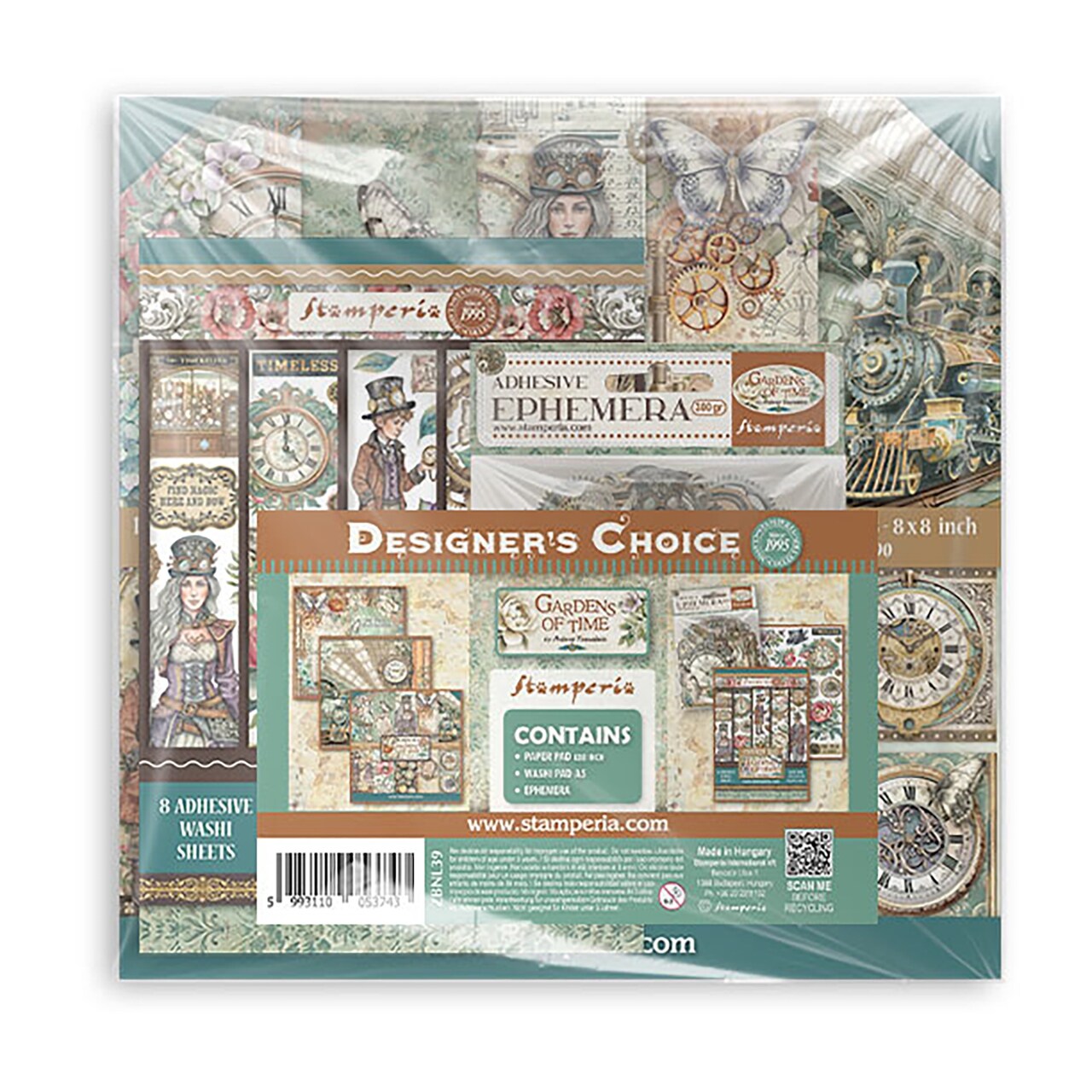Stamperia Bunlde: Scrapbooking Pad, Ephemera and Washi Pad-Gardens of Time
